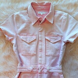 Good American Light Pink Denim Jumpsuit